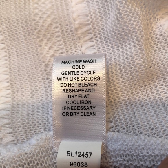 Cupio Lightweight Open Front High Low Flowy White Knit Cardigan Women’s Small - Picture 11 of 16